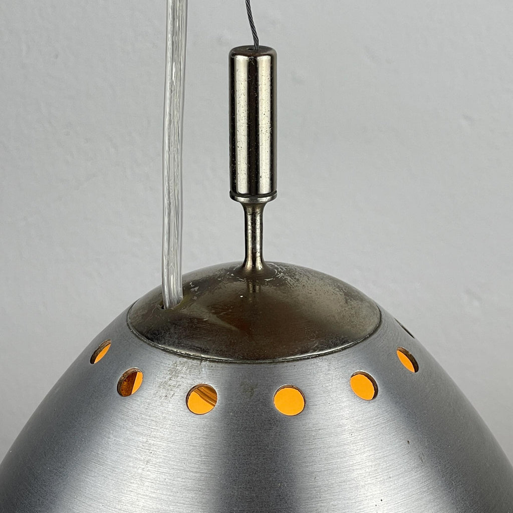 Mid-century glass pendant lamp Italy 1960s Vintage Italian lighting Space Age