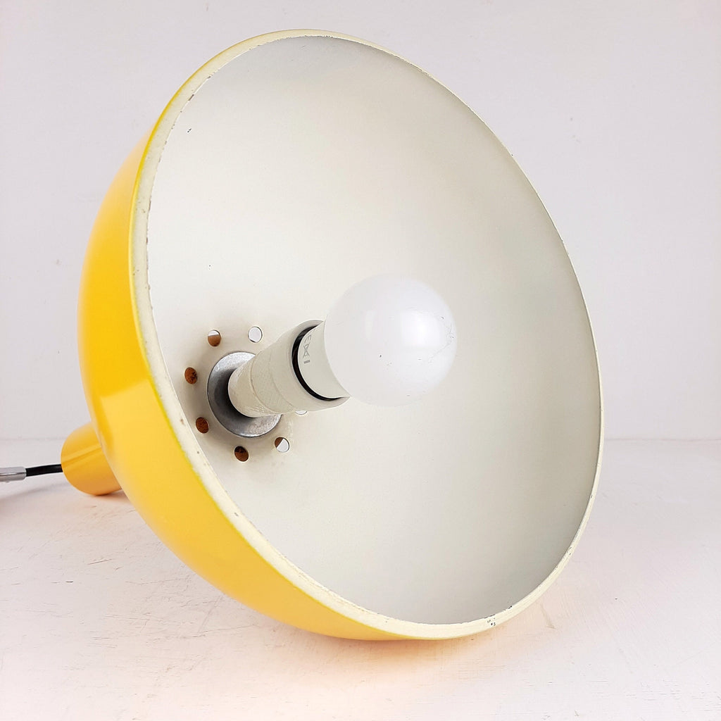 Retro metal pendant lamp Sijaj Hrastnik Yugoslavia 1970s Mid-century lighting Industrial light