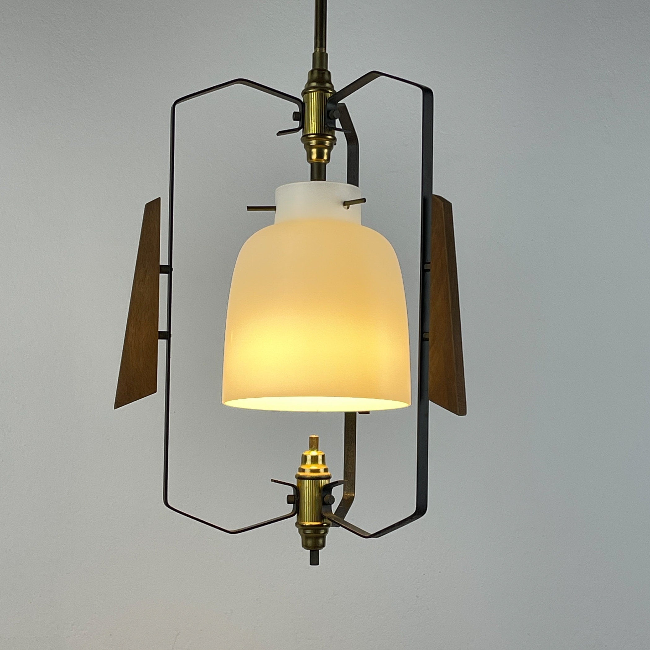 Vintage pendant lamp by Stilnovo Italy 1950s Mid-century italian lighting
