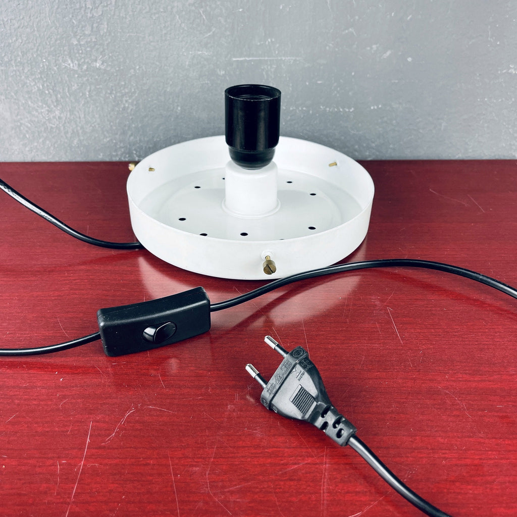 Mid-century white glass ceiling lamp Italy 1970s Retro home decor