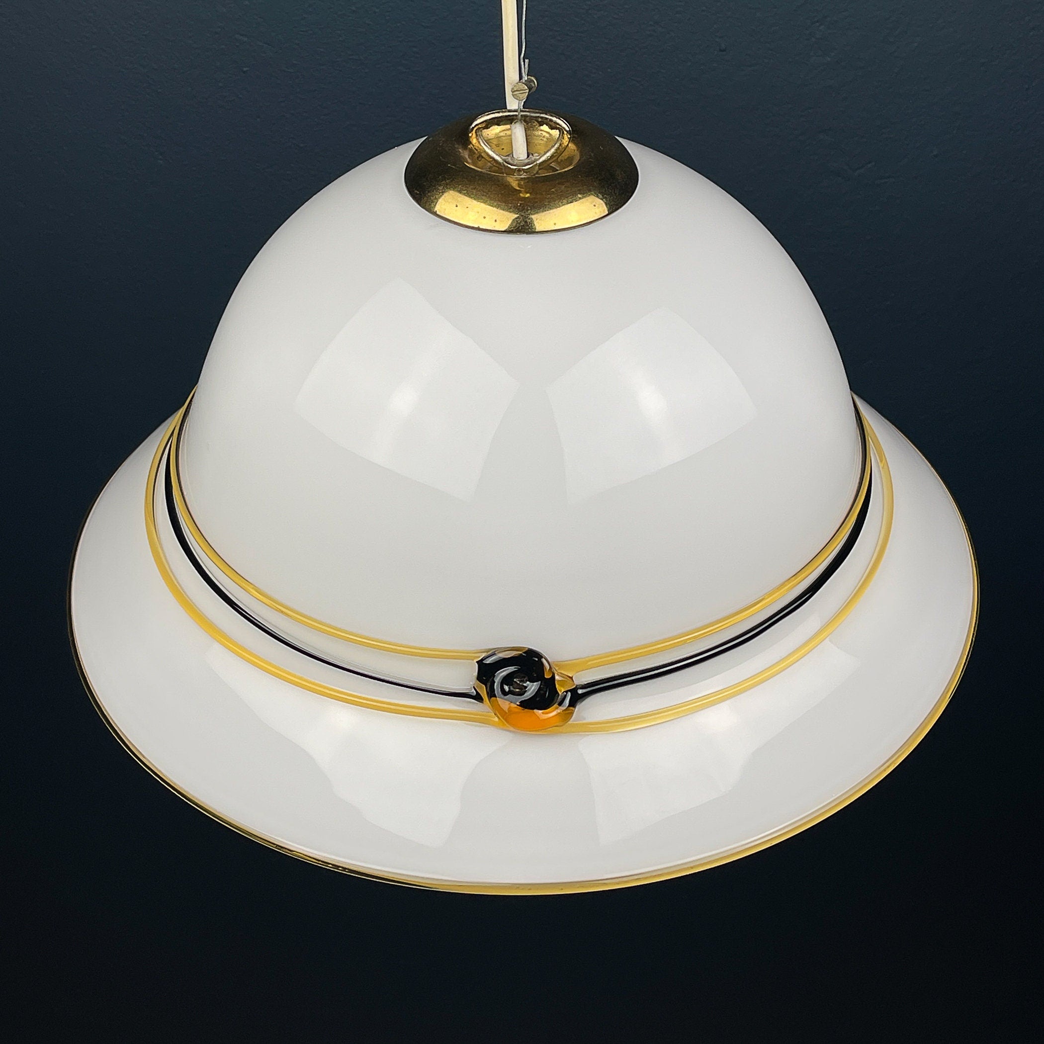 Vintage murano pendant lamp Italy 1970s Mid-century design