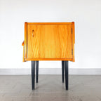 Mid-century bedside table Yugoslavia Retro Modern 1970s Polished Nightstand Storage