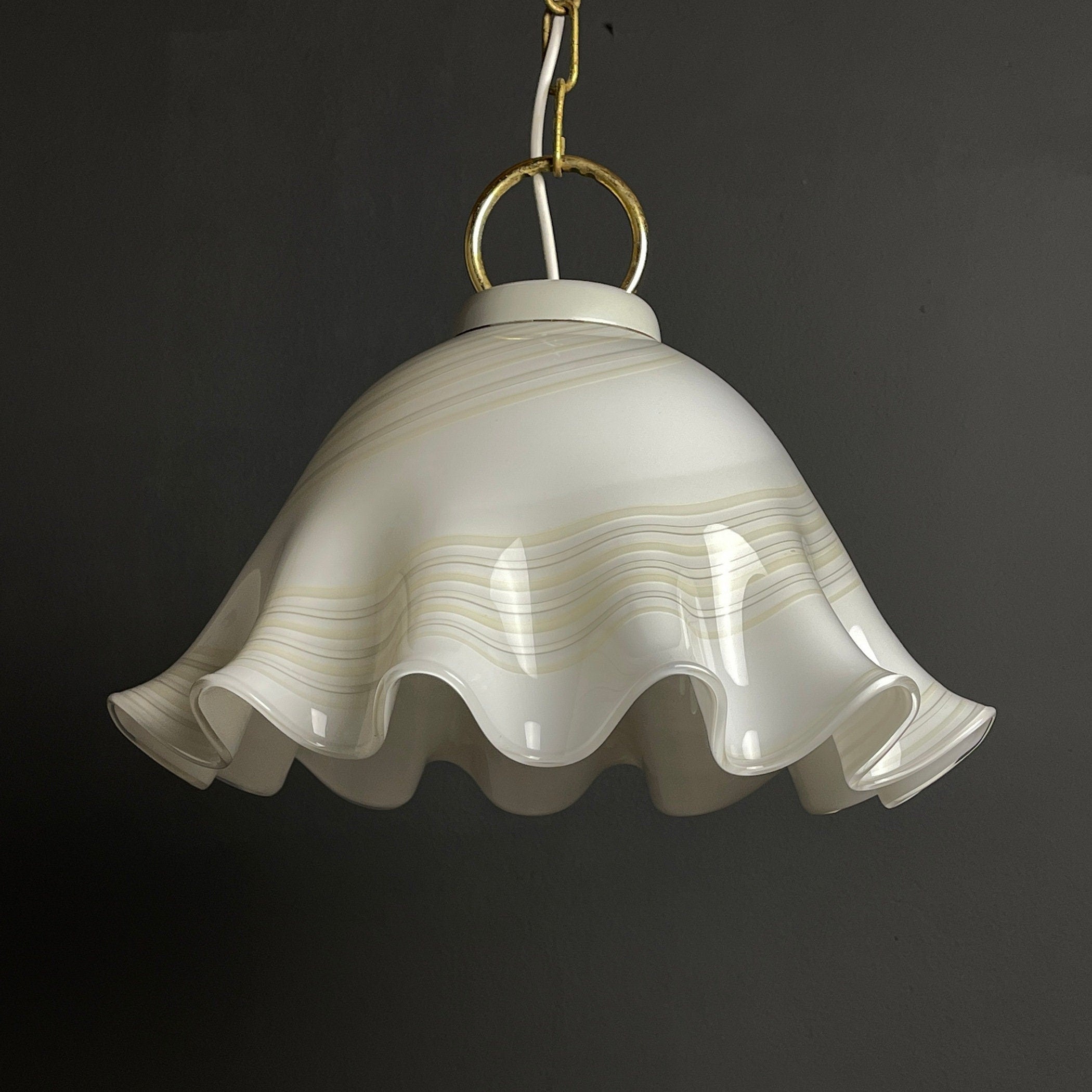 Vintage Murano Glass Fazzoletto Pendant Lamp - Mid-Century Italian Lighting