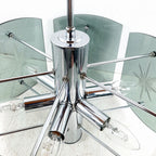 Mid-Century Modern Smoked Glass Pendant Lamp: EMI Poljcane Yugoslavia '70s