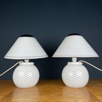 Murano Mushroom Table Lamps: Italian Modern Retro Decor, 1970s, Set of 2