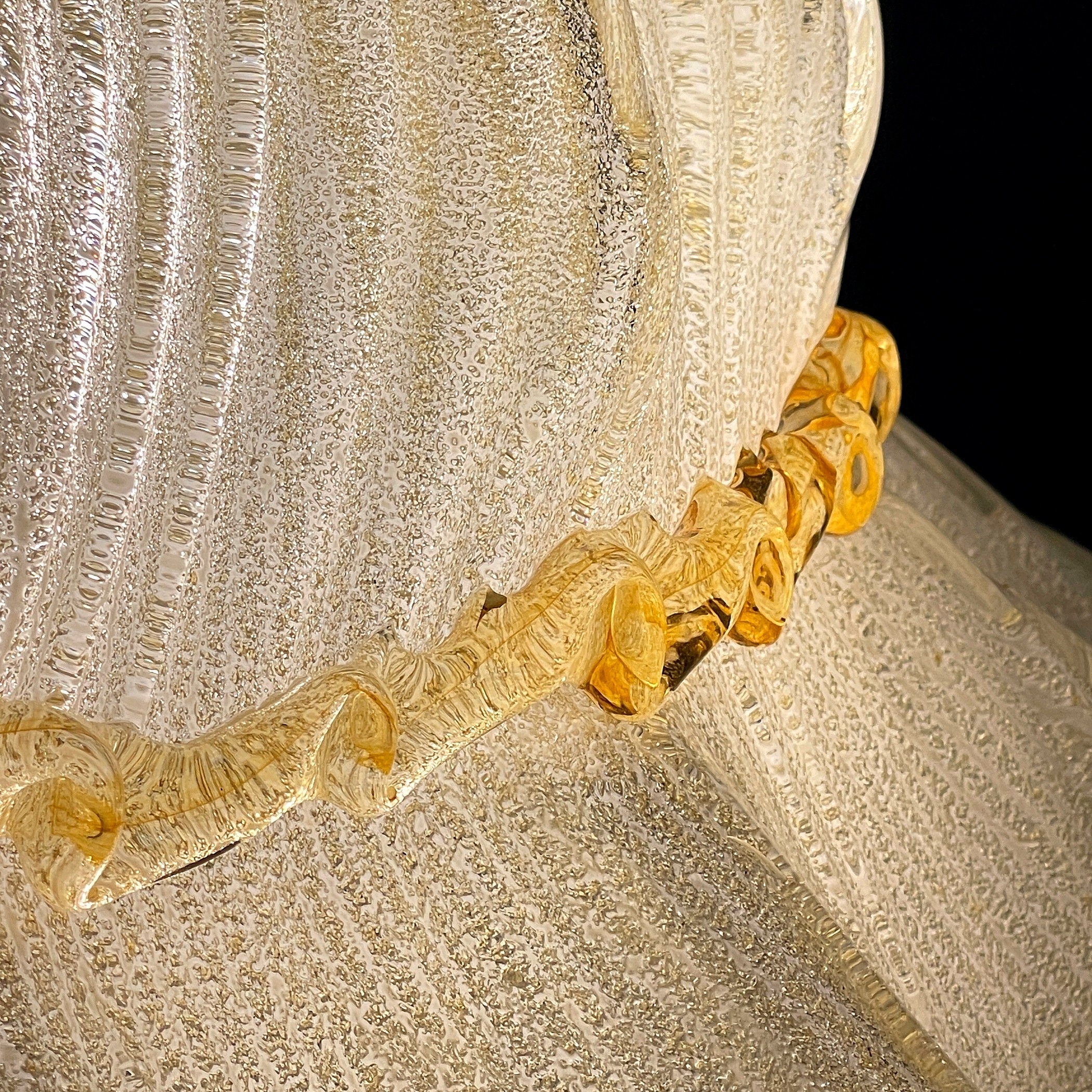 Vintage Murano Glass Pendant Lamp: Bonnet Hat, Italian Mid-Century Lighting