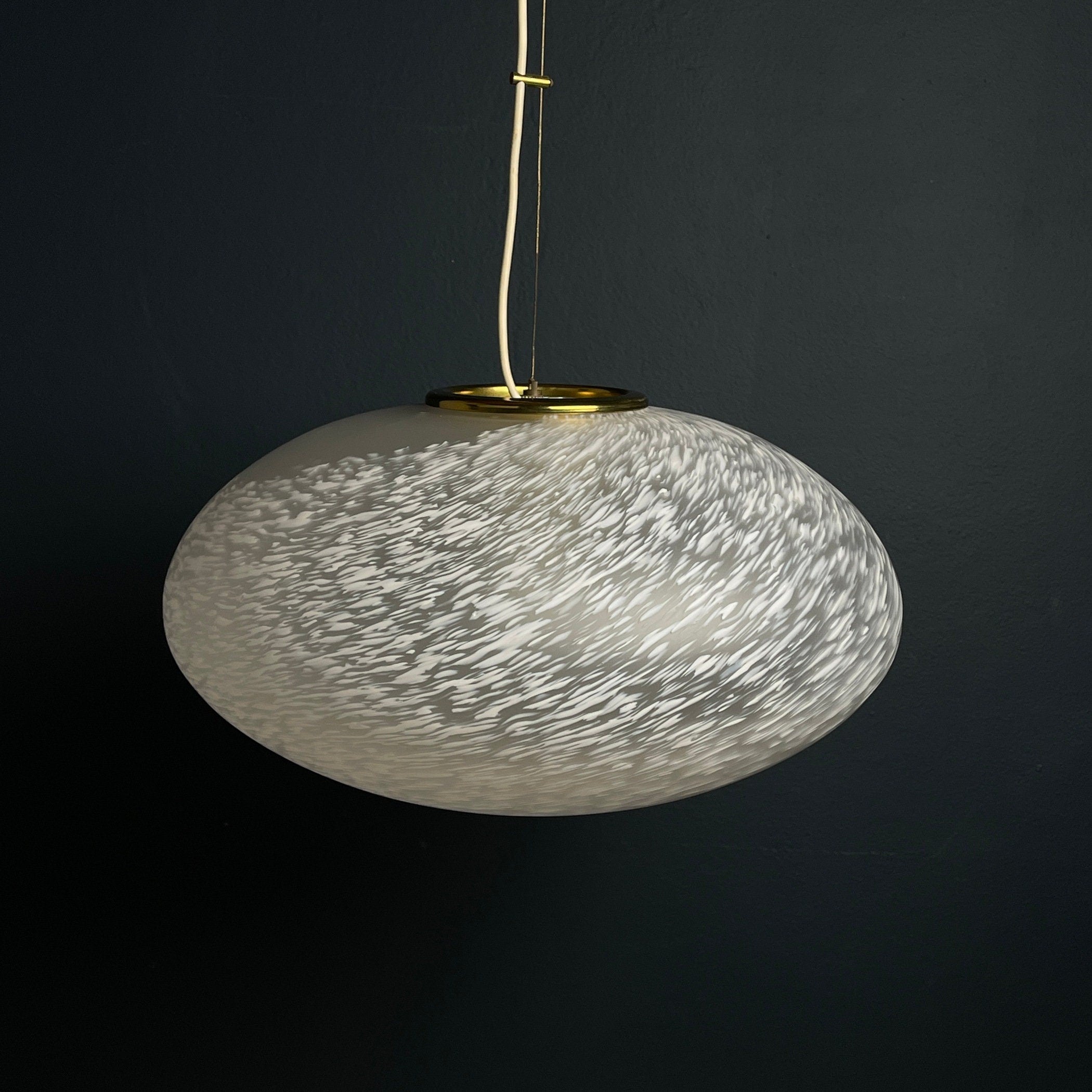 Large swirl murano glass pendant lamp Vetri Murano Italy 1970s