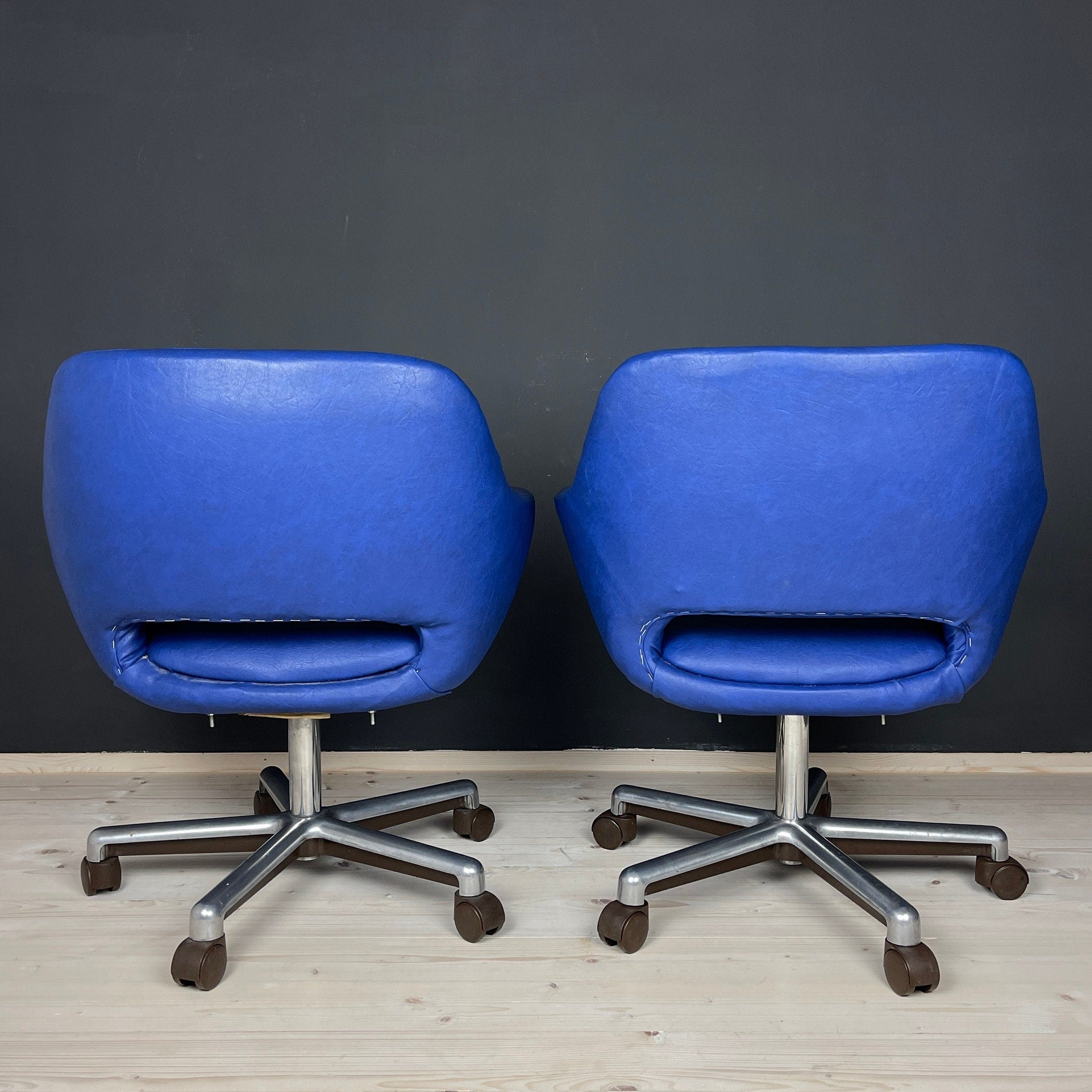 Mid-century office desk chairs Stol Kamnik Yugoslavia 1980s Set of 2