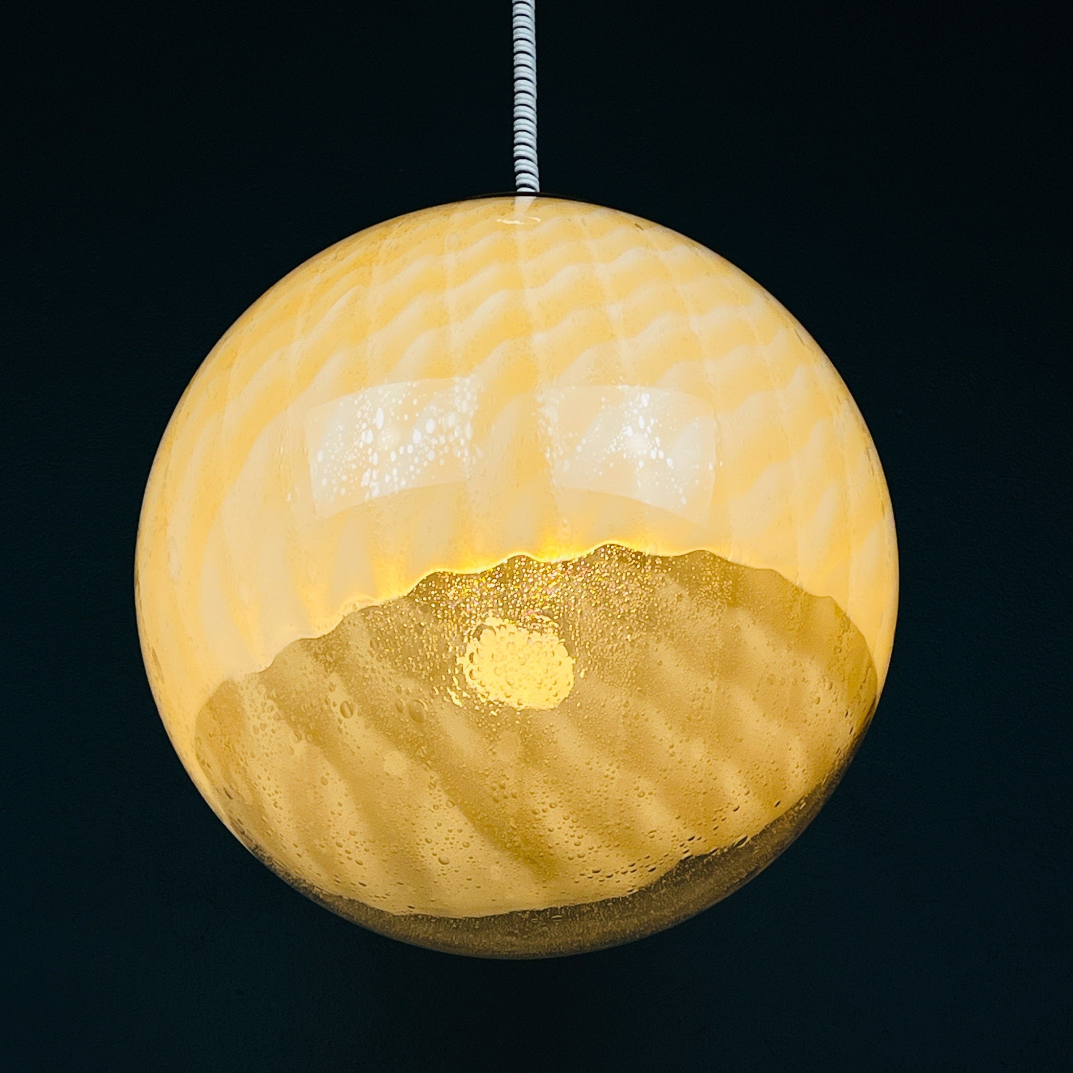 Vintage large murano ball pendant lamp by VeArt, Italy 1970s
