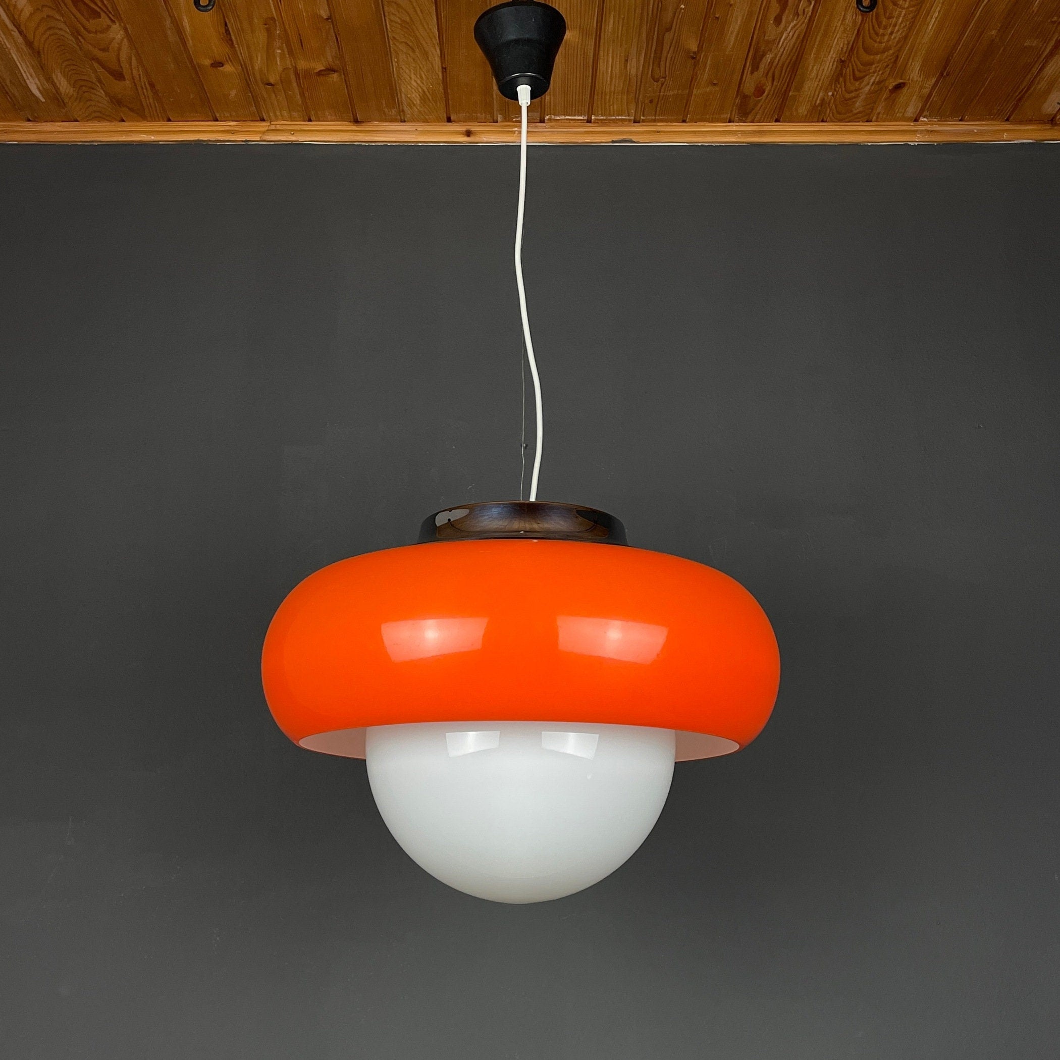 Vintage Mid-Century Pendant Lamp by Meblo for Guzzini Yugoslavia 1970s - Guzzini Collection
