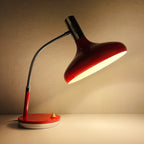 Mid-century red desk lamp Italy 1960s Vintage gooseneck lamp