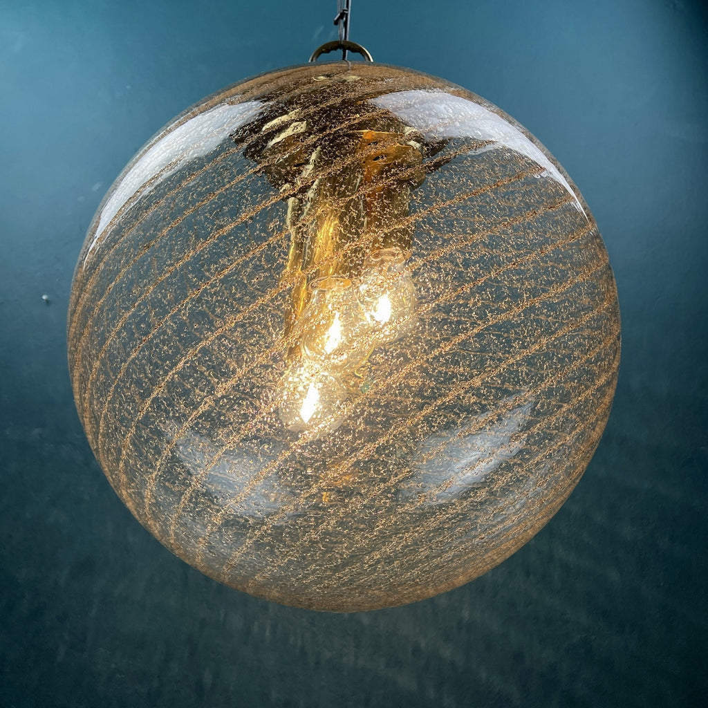 Vintage La Murrina Swirled Murano Glass Pendant Lamp - 1970s Italian Lighting