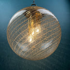 Vintage La Murrina Swirled Murano Glass Pendant Lamp - 1970s Italian Lighting