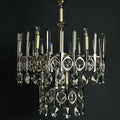 Gaetano Sciolari Chandelier: Mid-Century Modern Italian Crystal Glass, 1970s