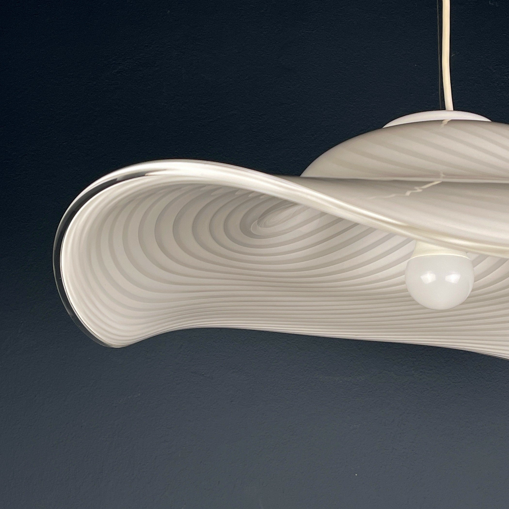 Vintage Swirl Murano Glass Chandelier - Italian Mid-Century Lighting