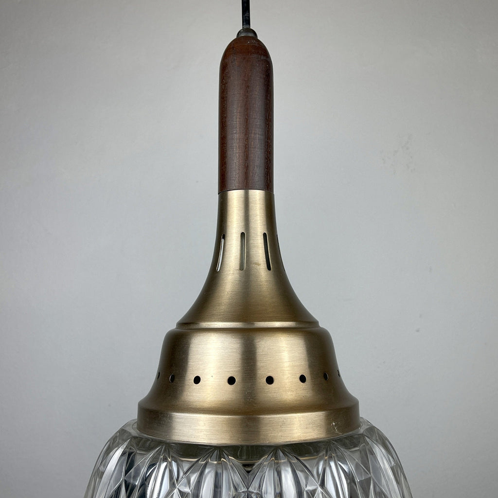 Mid-century glass pendant lamp Italy 1960s Vintage Italian lighting Space Age