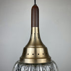 Mid-century glass pendant lamp Italy 1960s Vintage Italian lighting Space Age