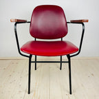 Mid-century red chair Italy 1960s Vintage italian furniture Home office chair