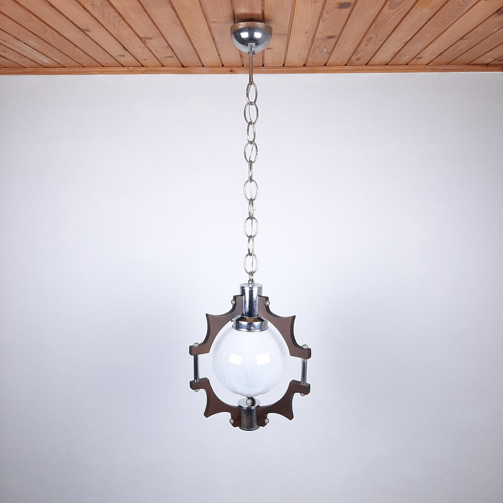 Vintage murano pendant lamp Mazzega Italy 1970s MCM Space Age