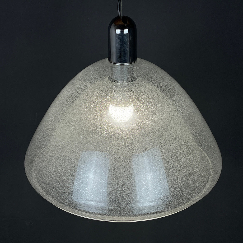 Carlo Nason Murano Glass Pendant Lamp: Mazzega Italian Lighting, 1960s