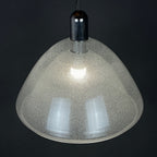 Carlo Nason Murano Glass Pendant Lamp: Mazzega Italian Lighting, 1960s