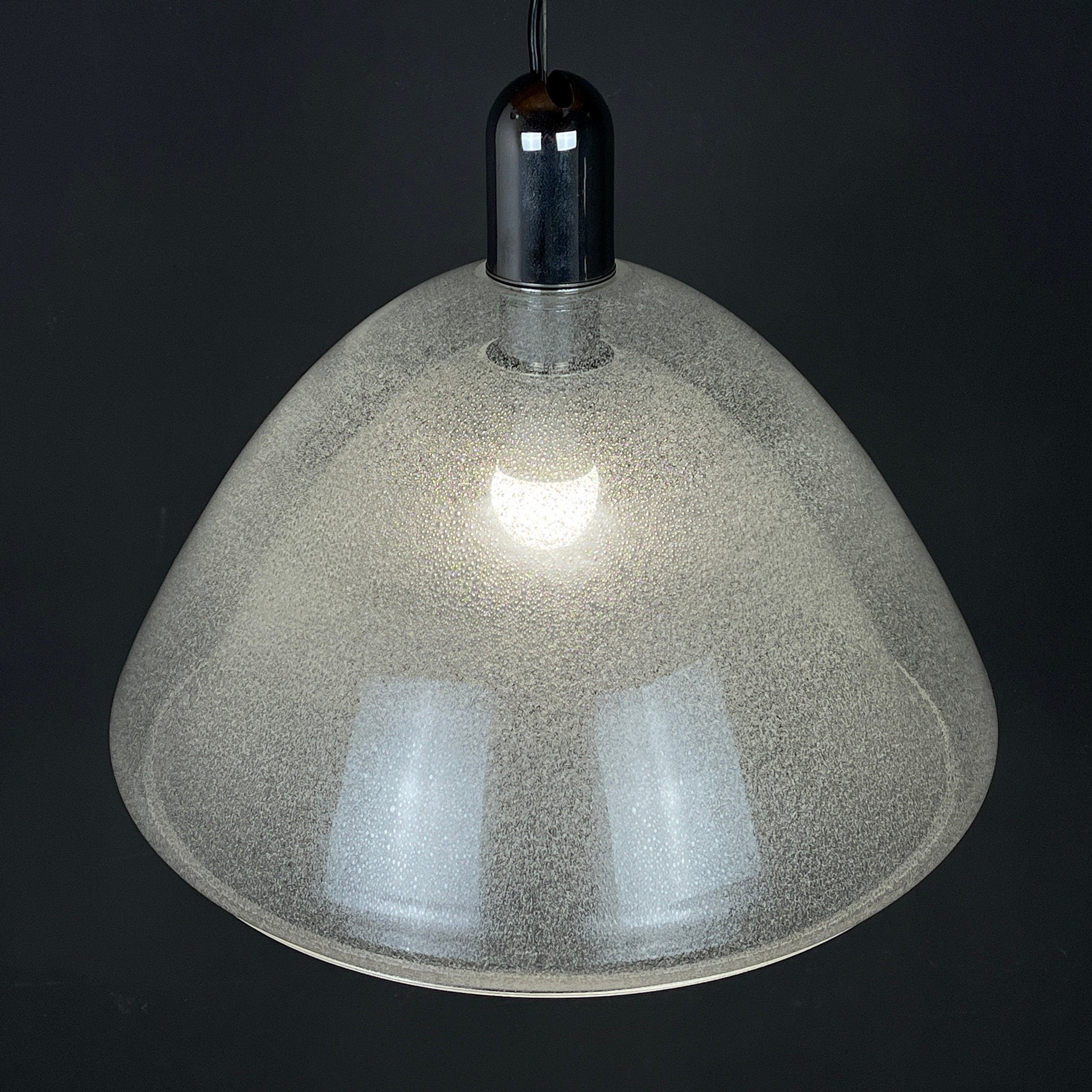 Carlo Nason Murano Glass Pendant Lamp: Mazzega Italian Lighting, 1960s