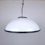 Murano pendant lamp White and Black, Italy 1980s