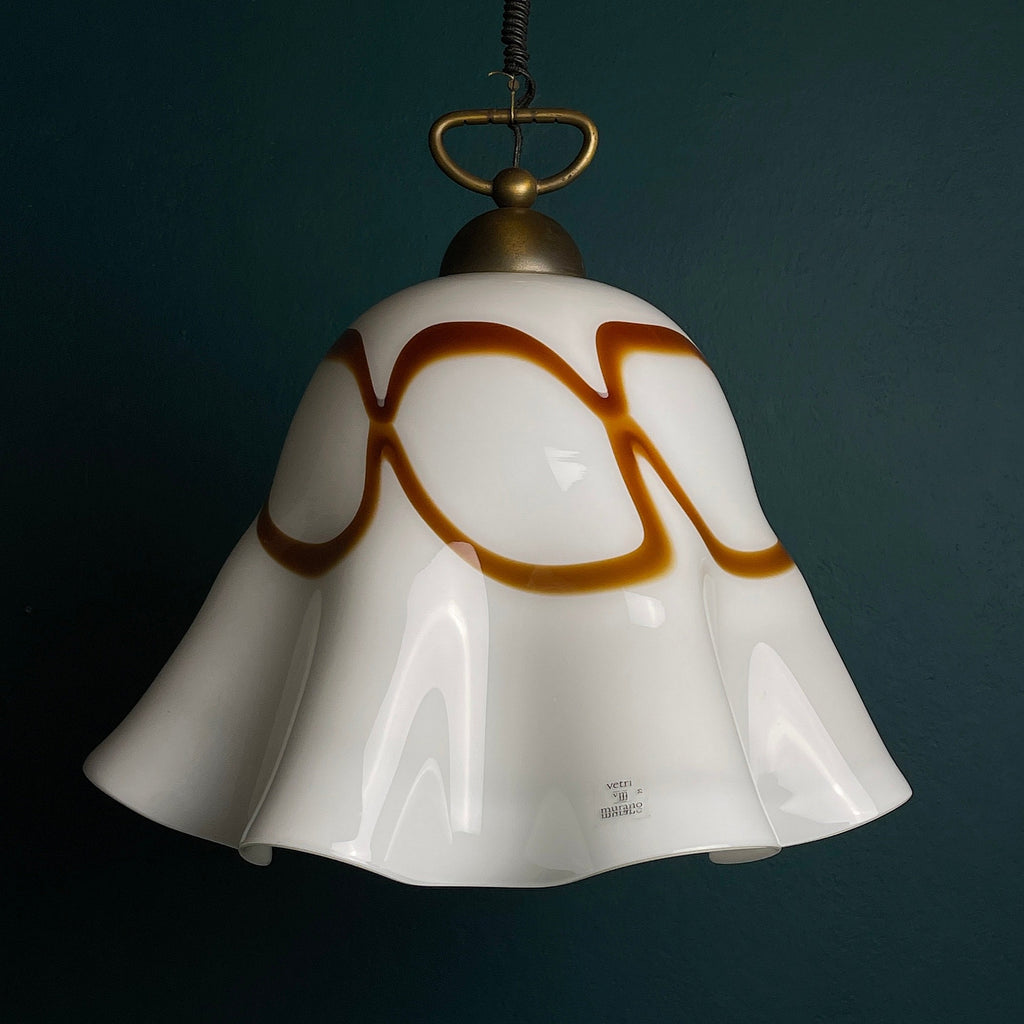 Vintage Fazzoletto Murano Glass Pendant Lamp: Mid-Century Italian Lighting