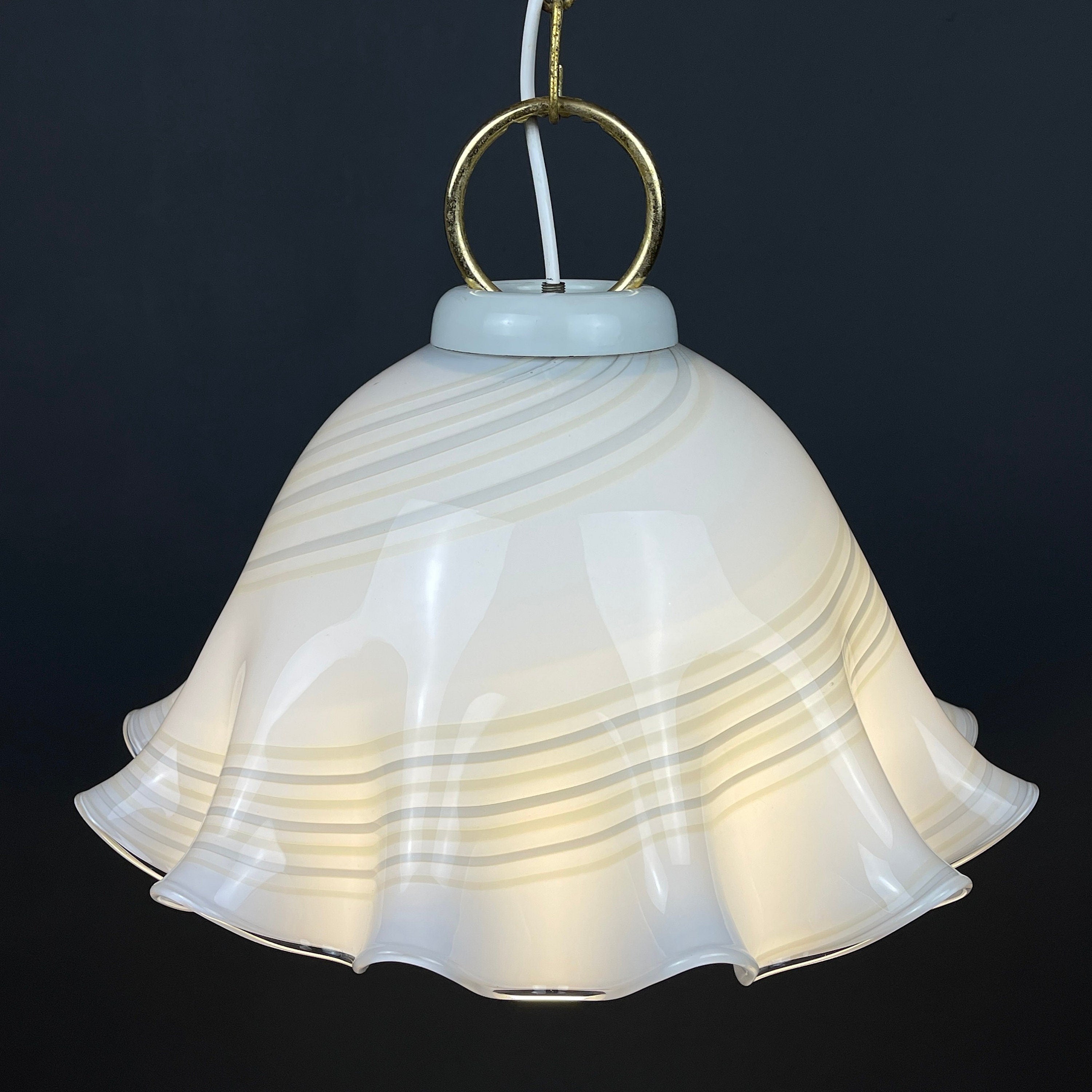Vintage Murano Glass Fazzoletto Pendant Lamp - Mid-Century Italian Lighting