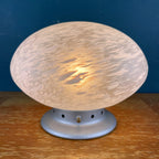 Vintage Murano Glass Night Lamp: 80s Italian Swirl Sphere Table Lamp