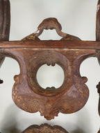 Antique old church console table 19th century Germany Original decorative wood carving Baroque