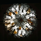 Original cascade Murano glass Crystal Prism Chandelier from Venini, Italy 1970s