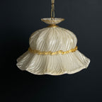 Vintage Murano Glass Pendant Lamp: Bonnet Hat, Italian Mid-Century Lighting
