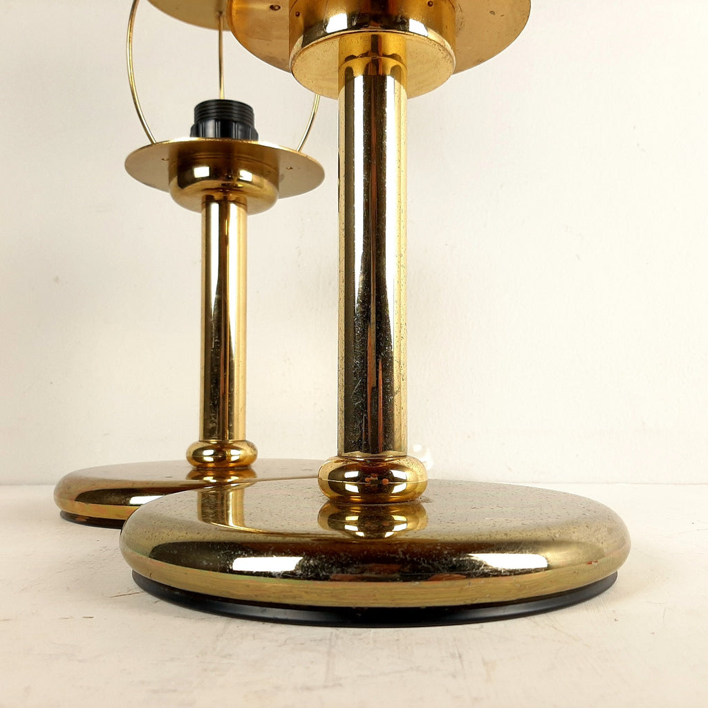 Vintage Gold Metal Table Lamps: Mid-Century Art Deco Night Lights