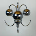 Vintage Italian Eyeball Pendant Lamp: Chrome Space Age Lighting, 1970s
