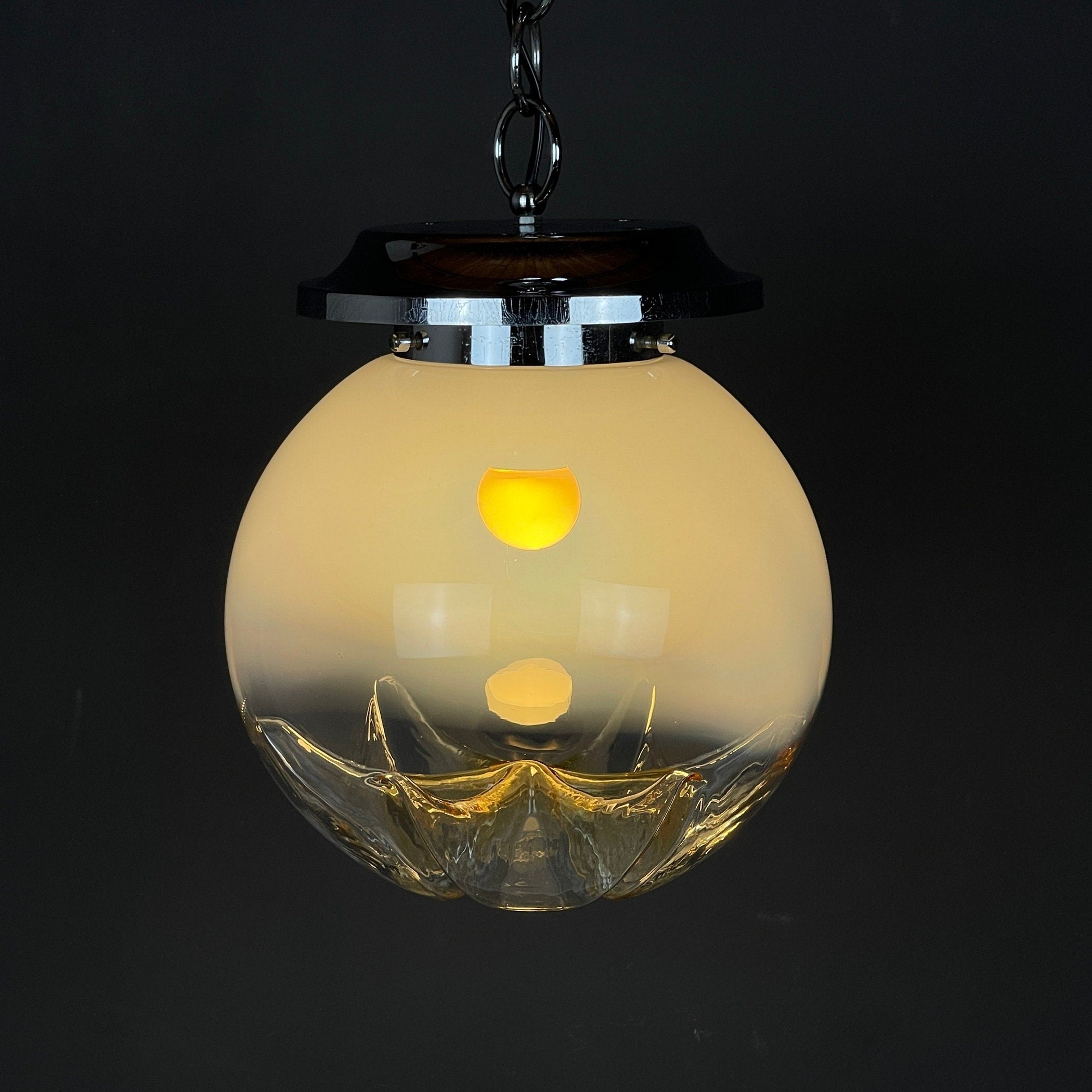 Large murano glass pendant lamp by Mazzega Italy 1960s Mid-century lighting