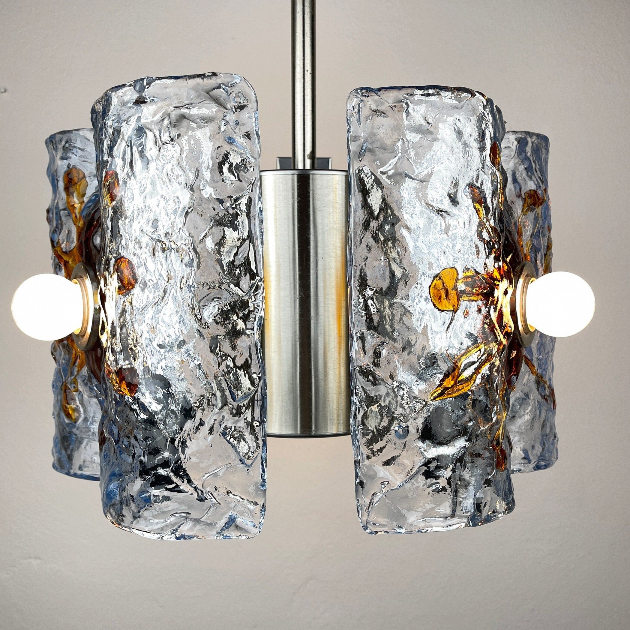 Mid-Century AV Mazzega Murano Glass Chandelier: Italian Space Age Lighting