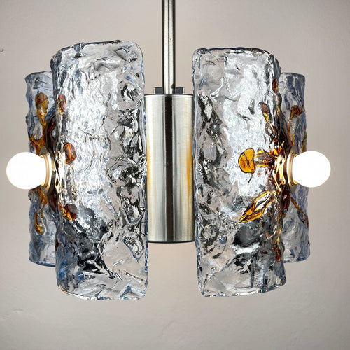 Mid-Century AV Mazzega Murano Glass Chandelier: Italian Space Age Lighting