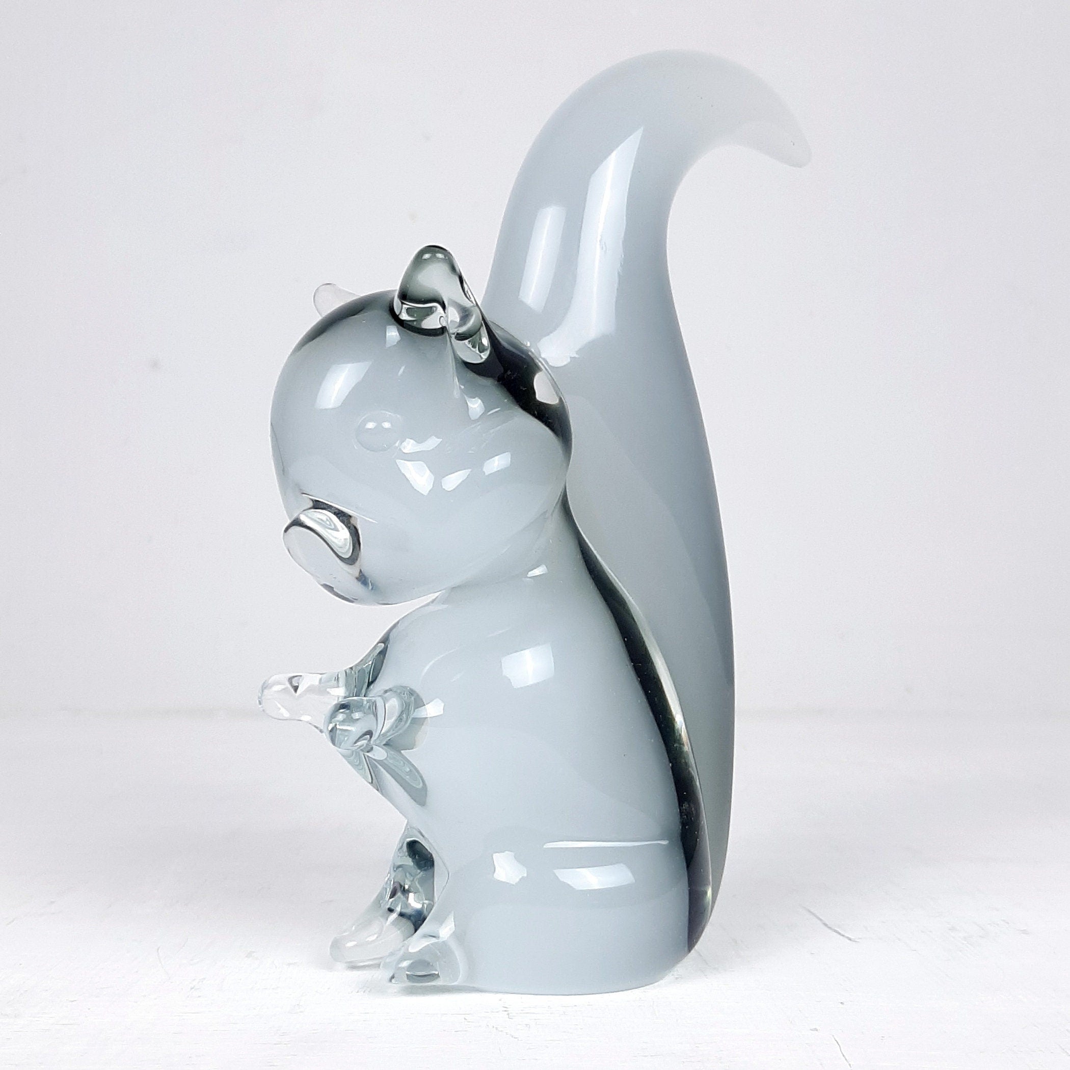 Murano Smokey Glass Squirrel Sculpture - V. Nasson Italy 1970s