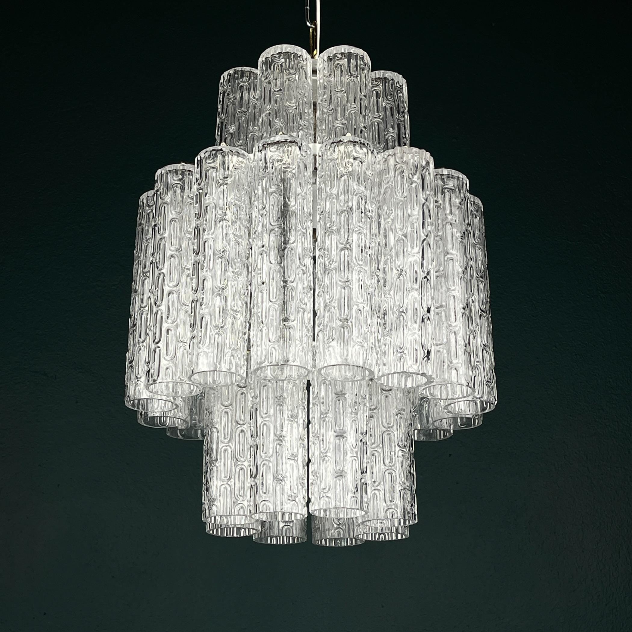 Classic Murano chandelier Tronchi by Venini, Italy 1960s