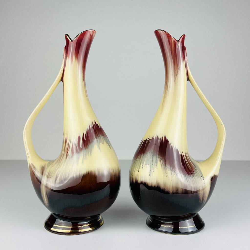 Mid-Century Bay Keramik Vases: West German Ceramic Set of 2