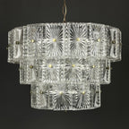 Vintage large crystal chandelier Italy 1960s