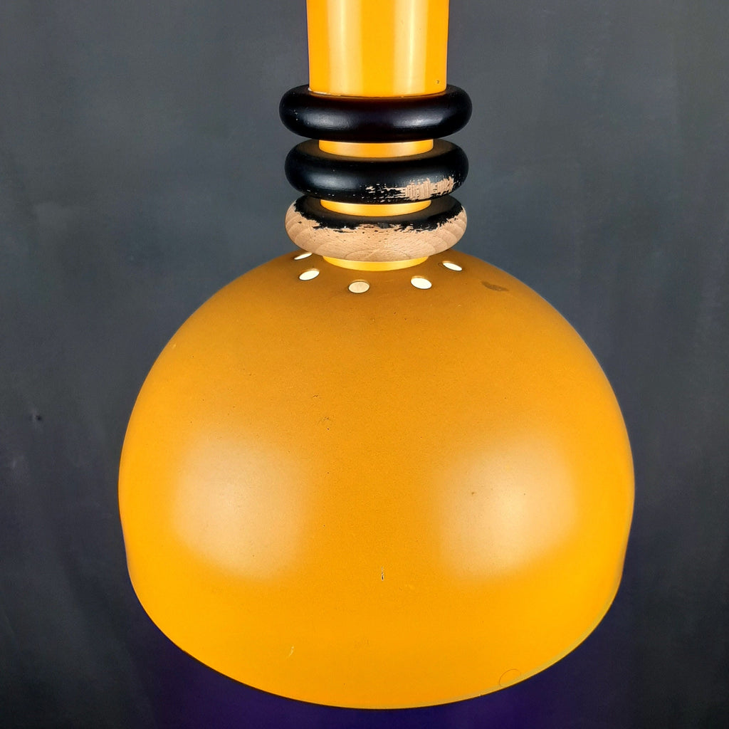 Retro metal pendant lamp Sijaj Hrastnik Yugoslavia 1970s Mid-century lighting Industrial light