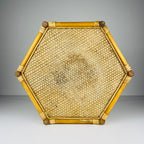 Vintage rattan coffee table, Italy 1960s