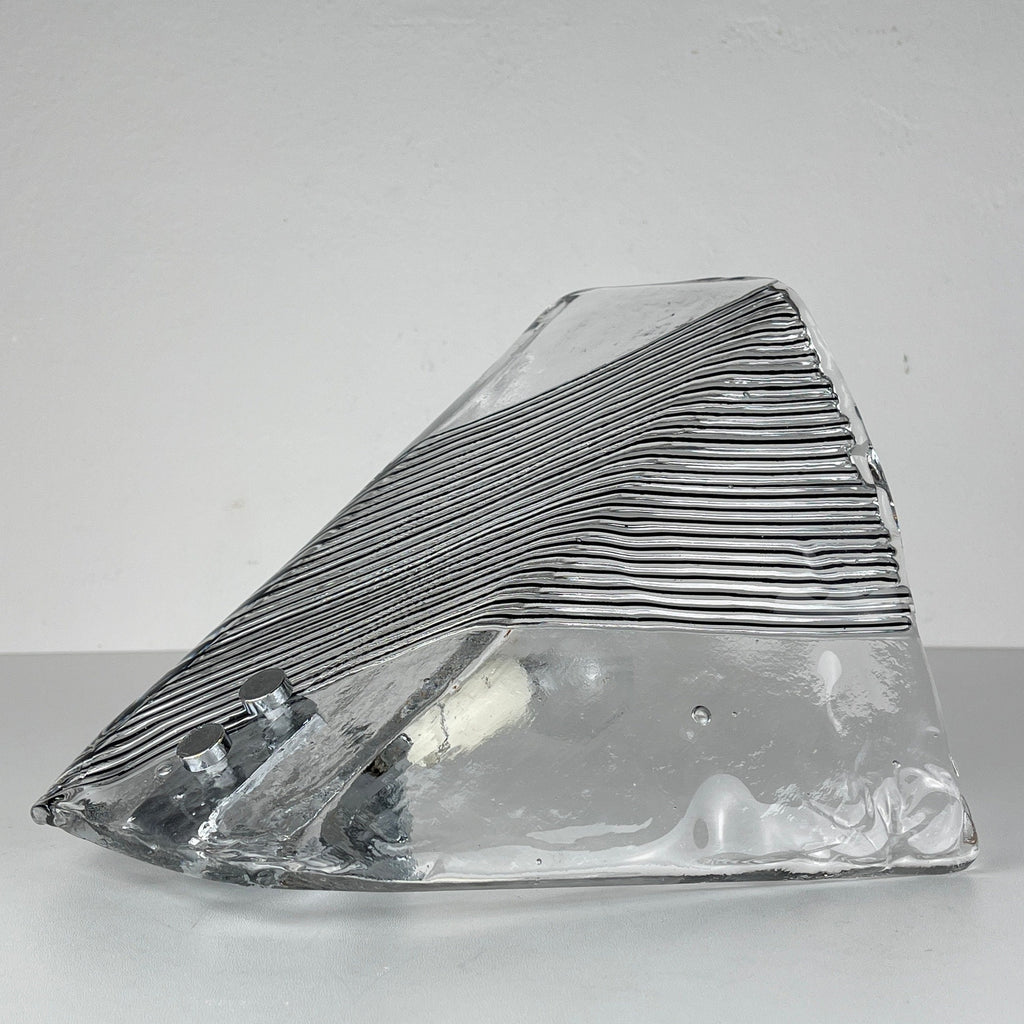 Vintage Murano Glass Wall Sconce: Italian MCM Lighting, 1970s