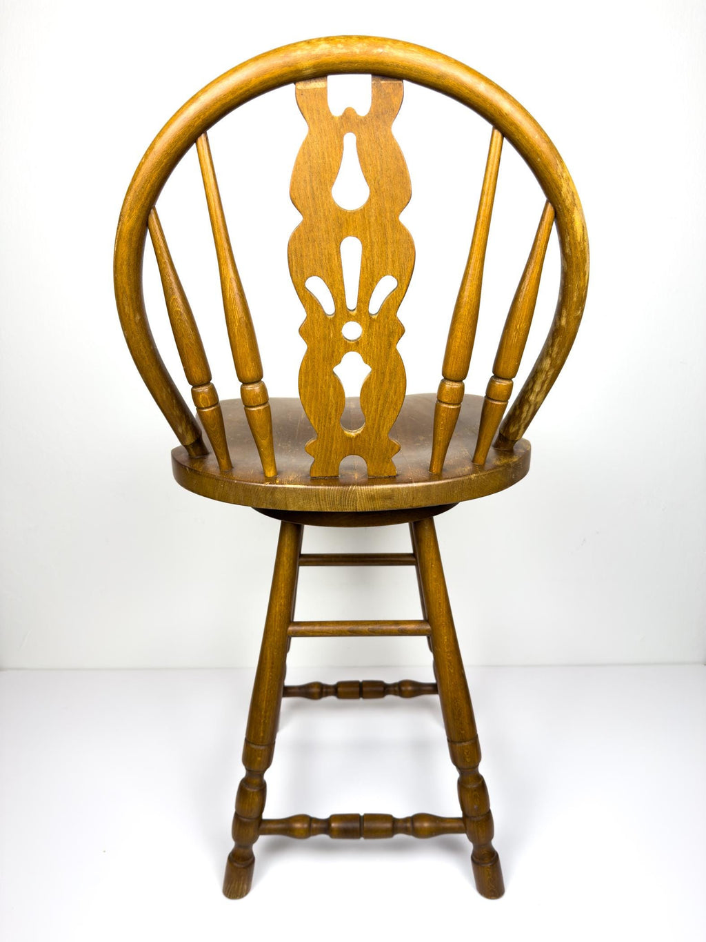 Vintage wooden bar swivel chair, Slovenia 1992