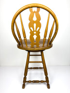 Vintage wooden bar swivel chair, Slovenia 1992