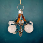 Mid-century metal opaline glass Italy 1960s Sputnik Space age Vintage italian lighting