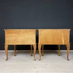 Pair of Vintage wood nightstands Italy 1950s  mid-century wooden bedside table
