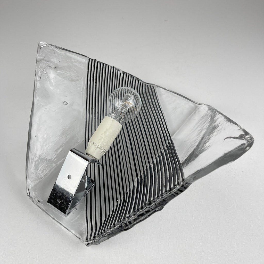 Vintage Murano Glass Wall Sconce: Italian MCM Lighting, 1970s